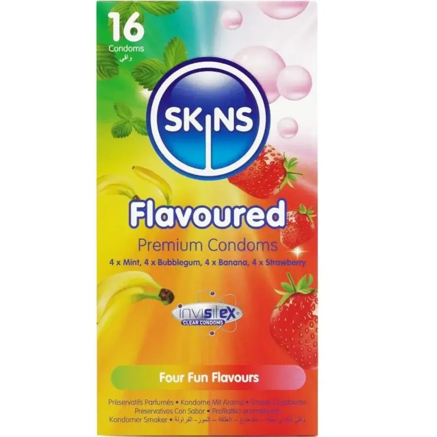 16 Preservativi aromatizzati multigusto ‘Flavoured’ SKINS