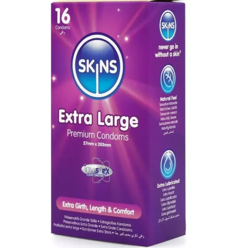 16 Preservativi Extra Large Premium SKINS
