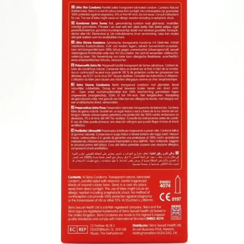 16 Preservativi ultra sottili ‘Ultra Thin’ SKINS