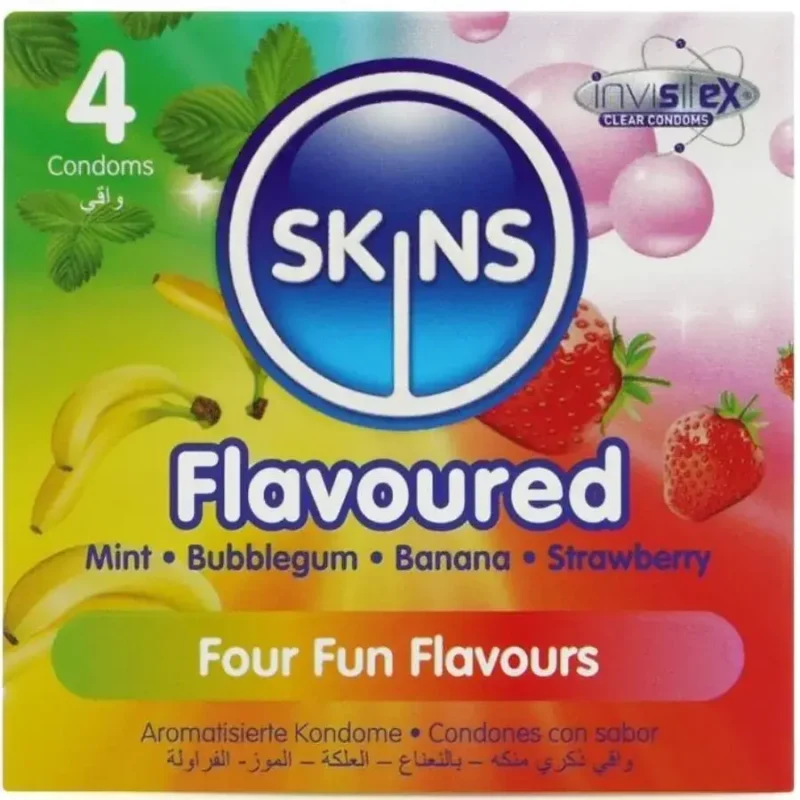 4 Preservativi aromatizzati multigusto ‘Flavoured’ SKINS