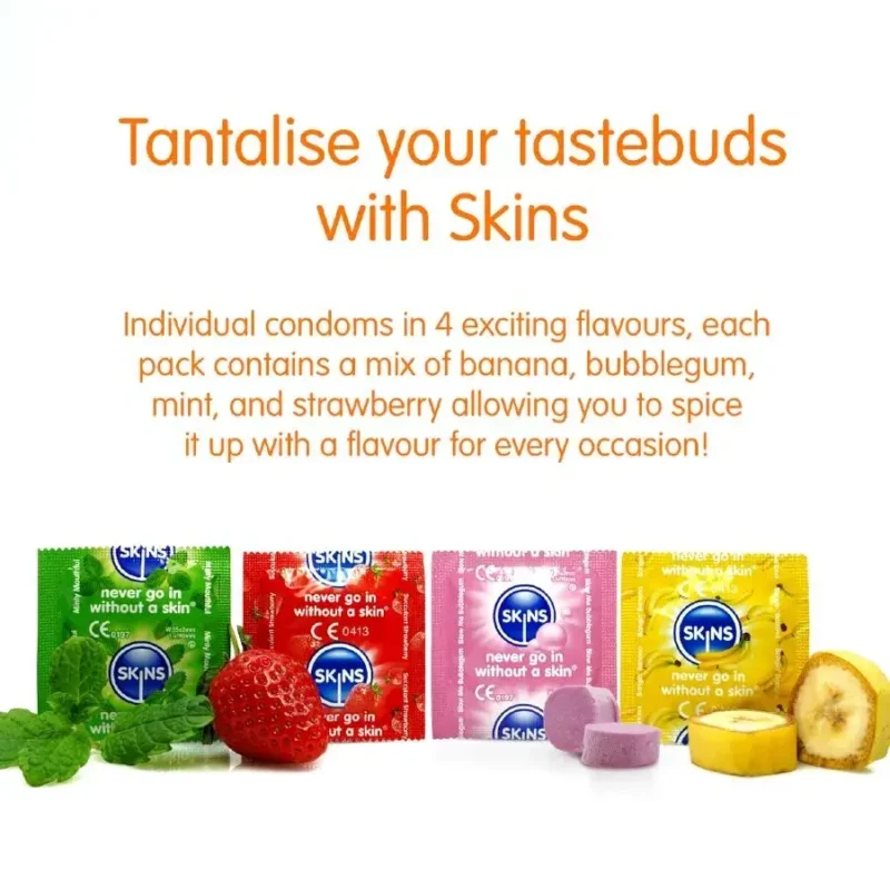 4 Preservativi aromatizzati multigusto ‘Flavoured’ SKINS