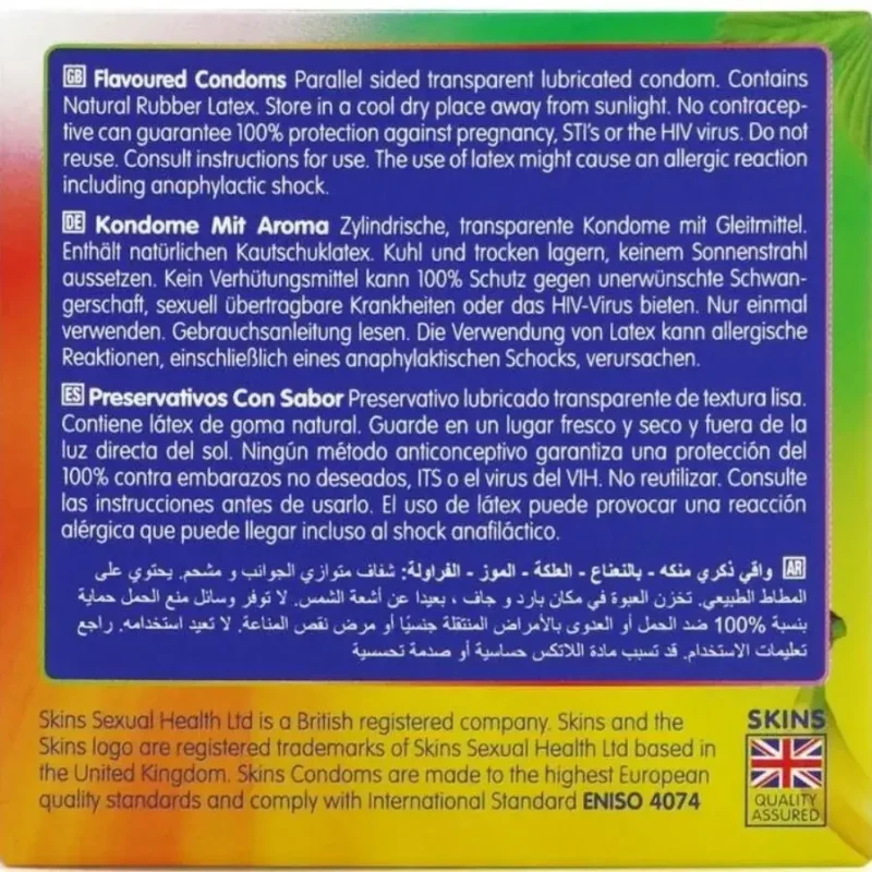 4 Preservativi aromatizzati multigusto ‘Flavoured’ SKINS