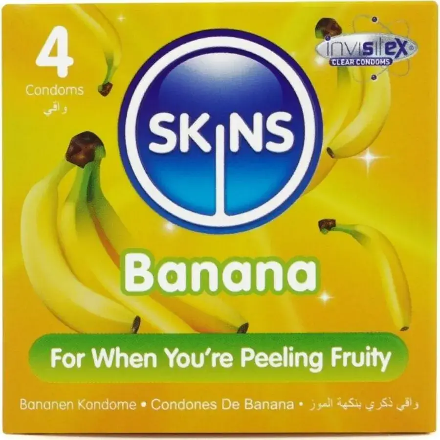 4 Preservativi alla Banana SKINS