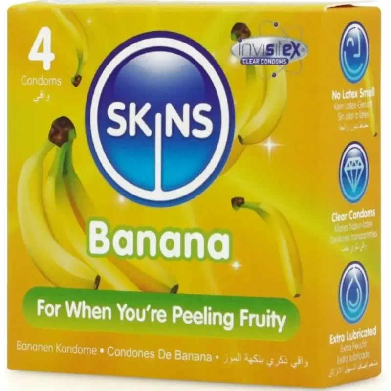 4 Preservativi alla Banana SKINS