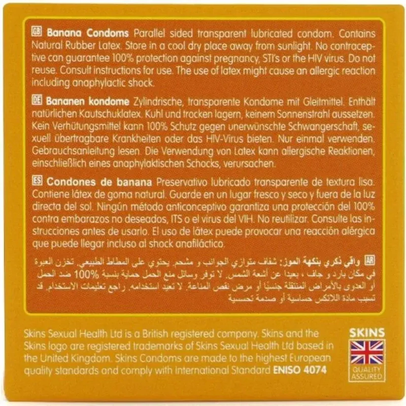 4 Preservativi alla Banana SKINS