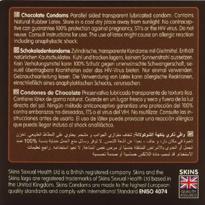 4 Preservativi al cioccolato SKINS