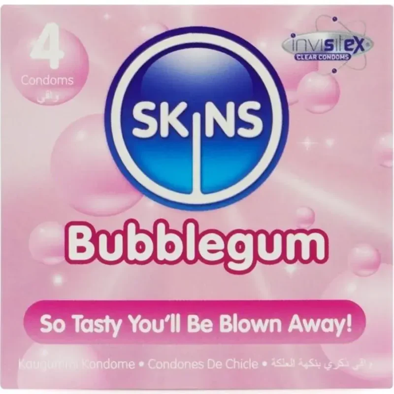 4 Preservativi gusto chewing gum ‘Bubblegum’ SKINS