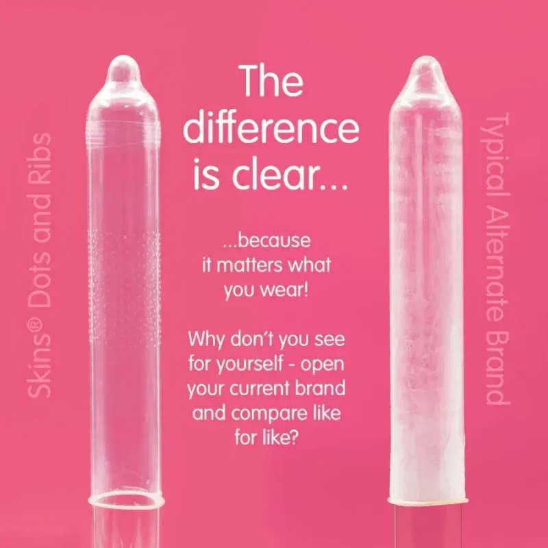 4 Preservativi stimolanti ‘Dots & Ribs’ SKINS