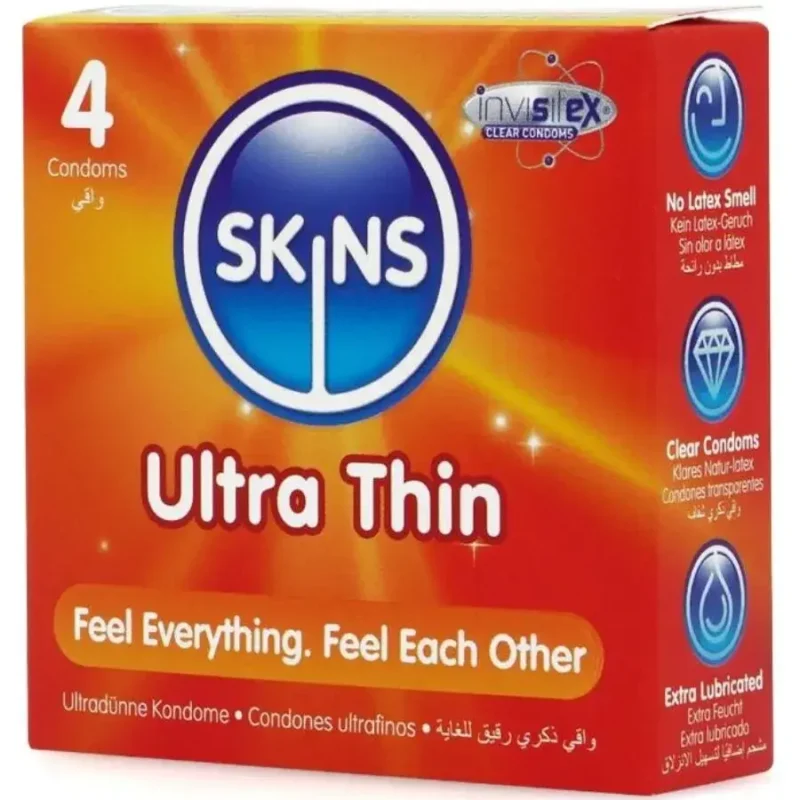 4 Preservativi ultra sottili ‘Ultra Thin’ SKINS