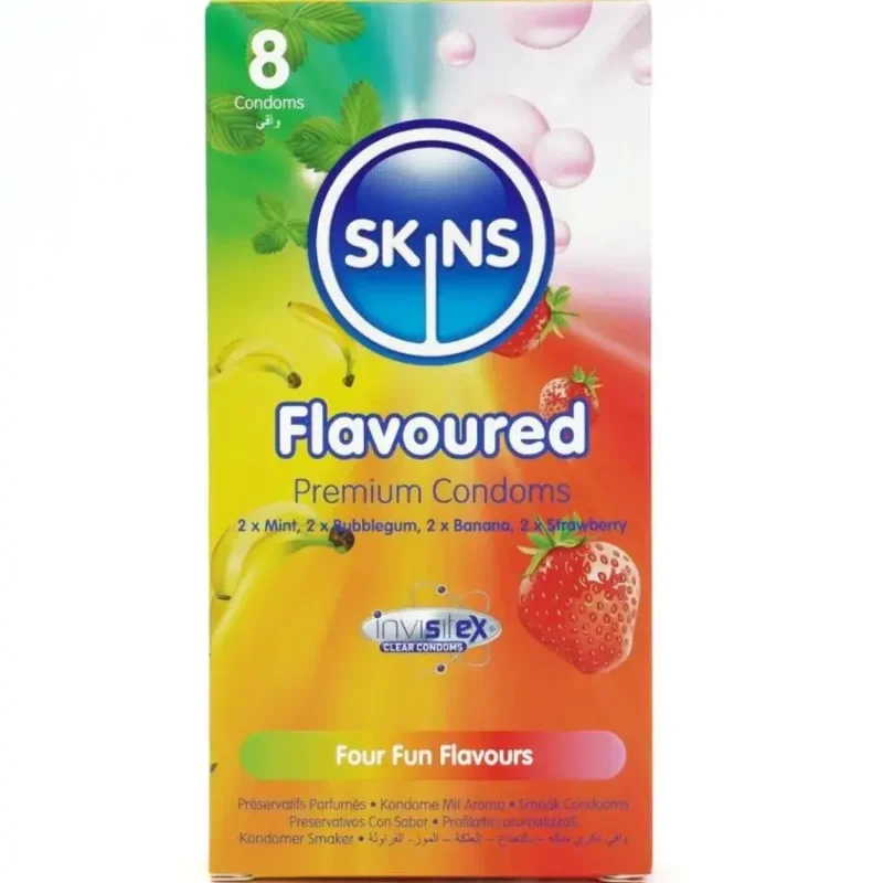 8 Preservativi aromatizzati multigusto ‘Flavoured’ SKINS