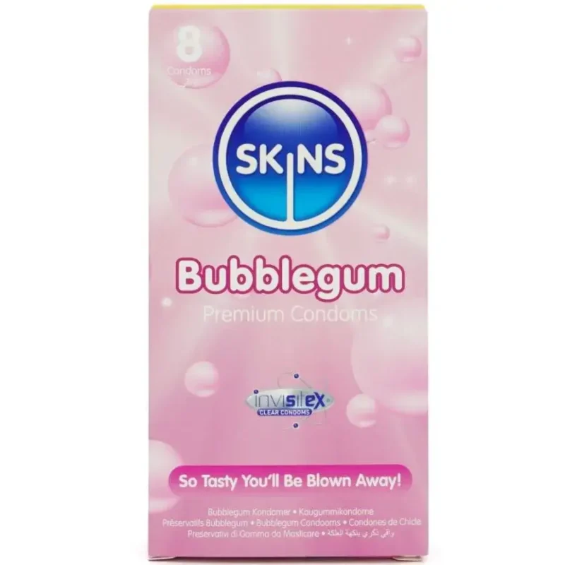8 Preservativi gusto chewing gum ‘Bubblegum’ SKINS