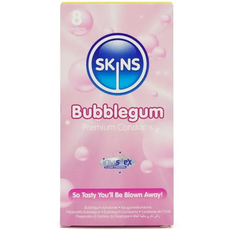 8 Preservativi gusto chewing gum ‘Bubblegum’ SKINS