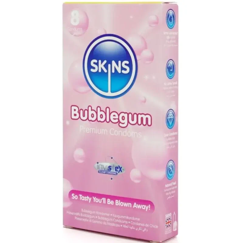 8 Preservativi gusto chewing gum ‘Bubblegum’ SKINS