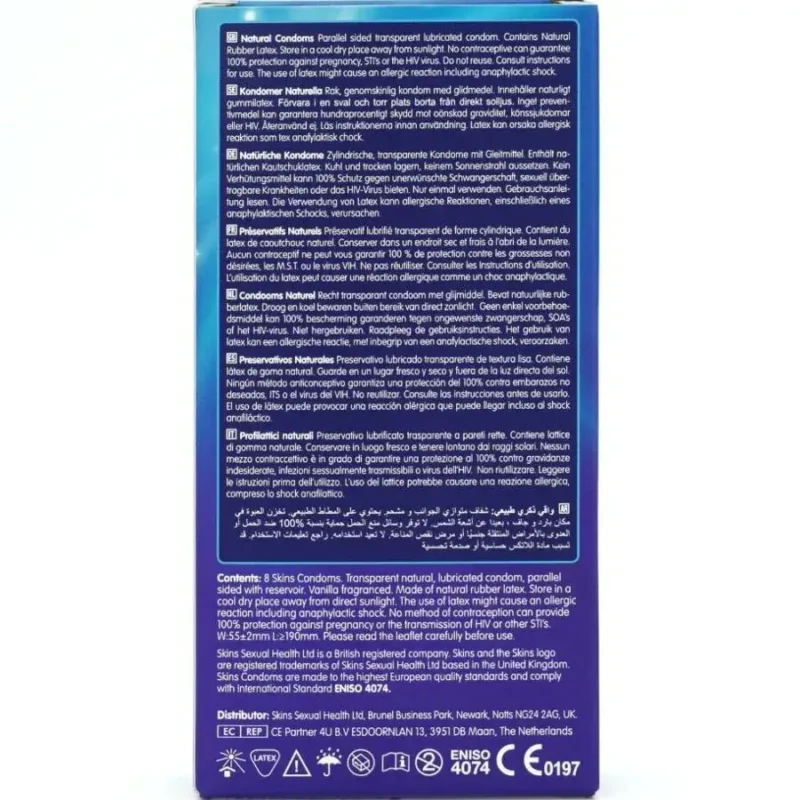 8 Preservativi ‘Natural’ SKINS
