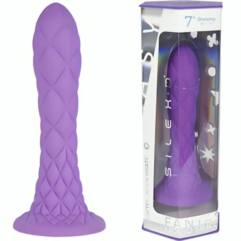 Dildo in silicone viola termoattivo da 18,5 cm ‘Dreamy’ SILEXD