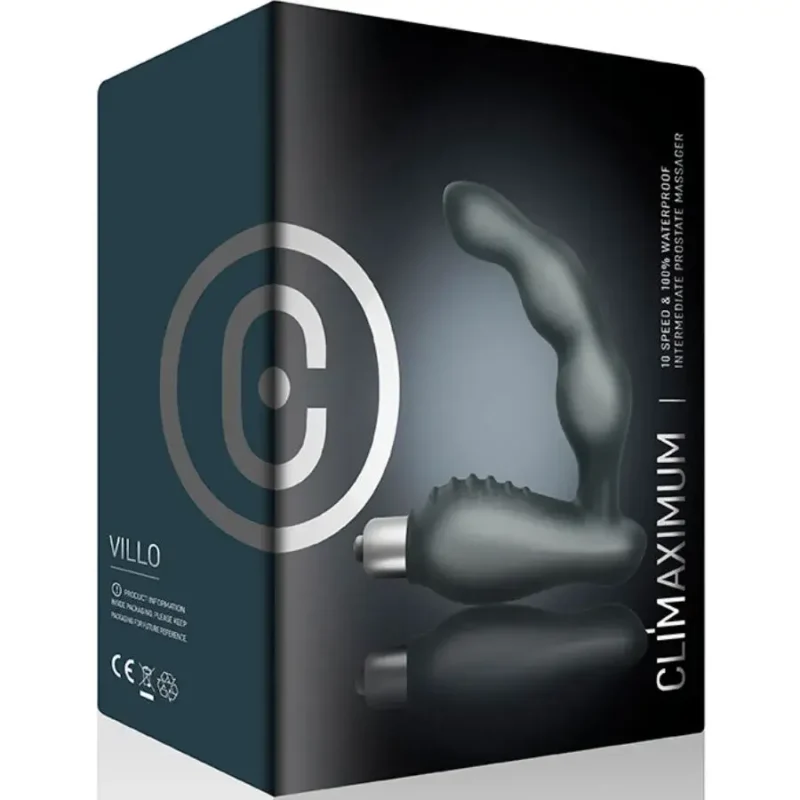 Vibratore prostatico con nervature stimolanti per il perineo ‘VILLO’ CLIMAXIMUM
