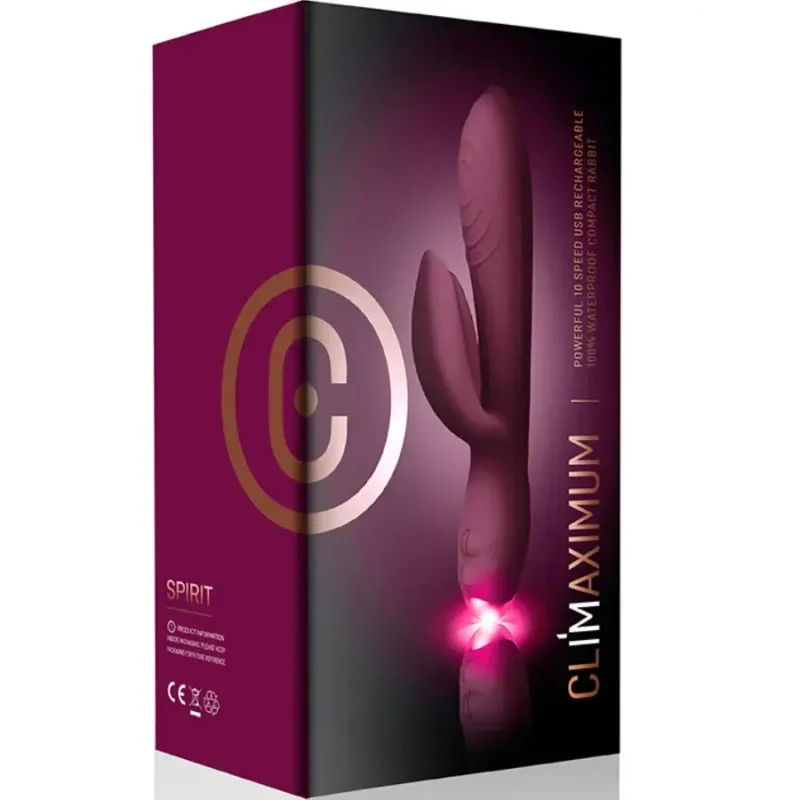 Vibratore rabbit ricaricabile con LED ‘SPIRIT’ CLIMAXIMUM