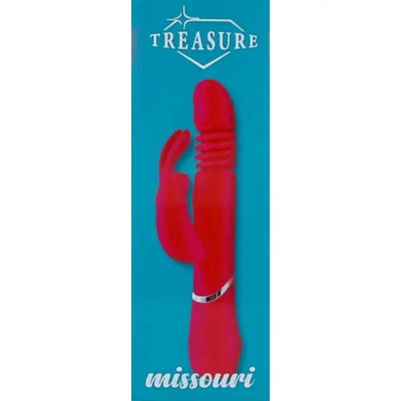 Vibratore rabbit rosa ricaricabile con testa spingente ‘Treasure Missouri’