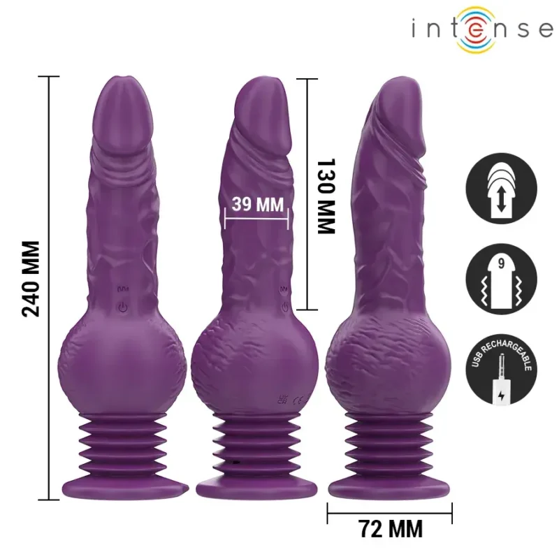 Vibratore a spinta ricaricabile con ventosa ‘TATUM’ INTENSE