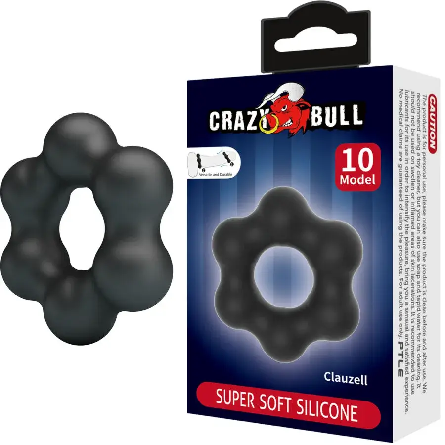 Anello per il pene in silicone nero ‘Clauzell’ CRAZY BULL