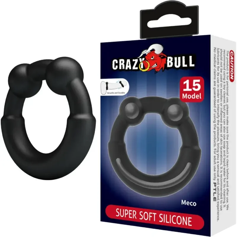Anello per il pene in silicone nero ‘Meco’ CRAZY BULL