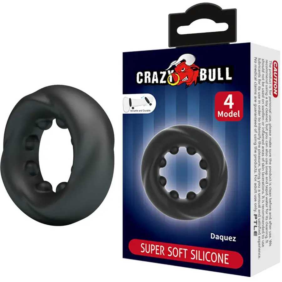 Anello per il pene in silicone nero ‘Daquez’ CRAZY BULL
