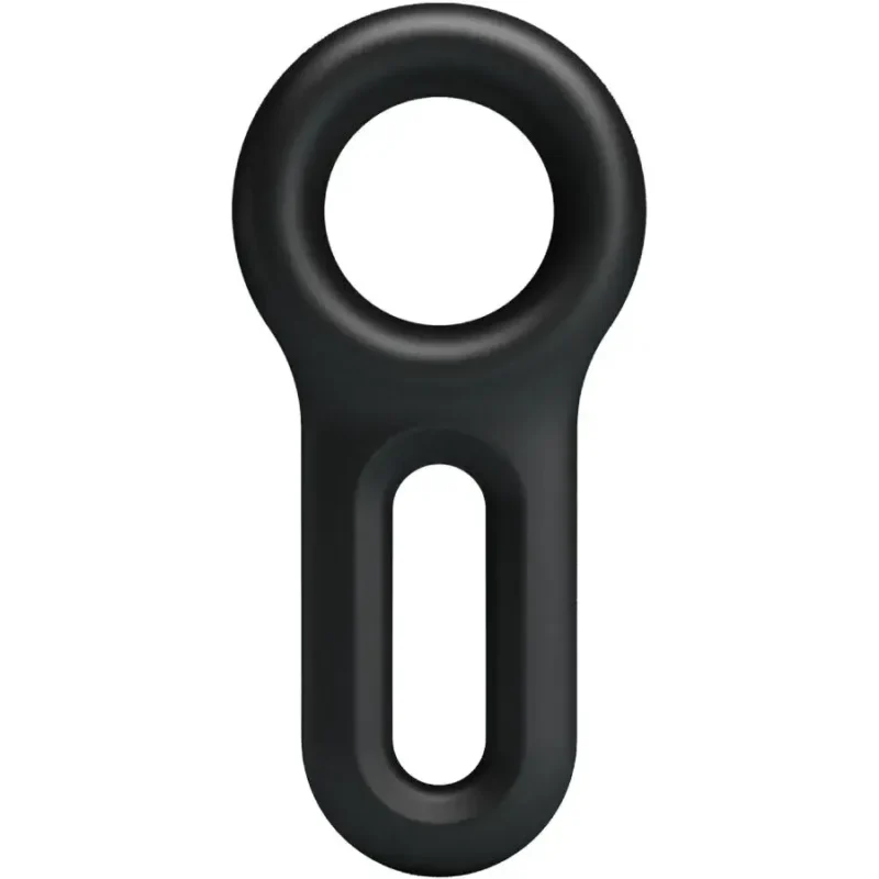 Doppio anello per pene e testicoli in silicone nero ‘Oniel’ CRAZY BULL
