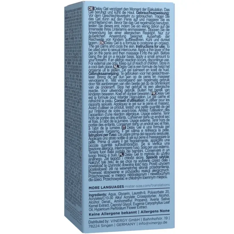 Gel ritardante per uomo 50 ml ‘DELAY GEL’ MISTER SIZE