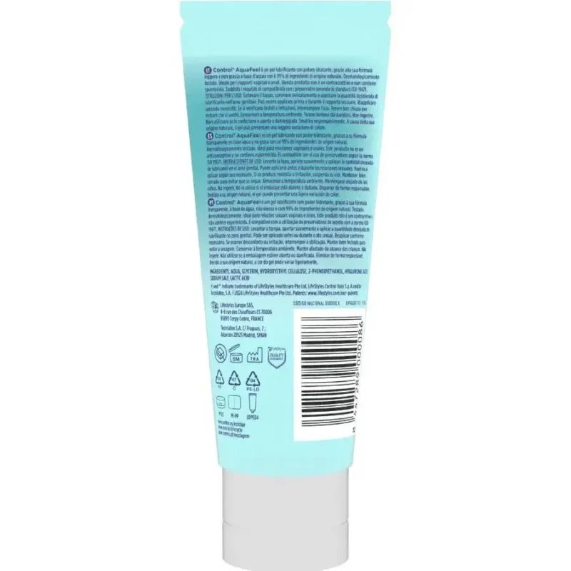 Gel lubrificante con acido ialuronico 80 ml ‘AquaFeel’ CONTROL
