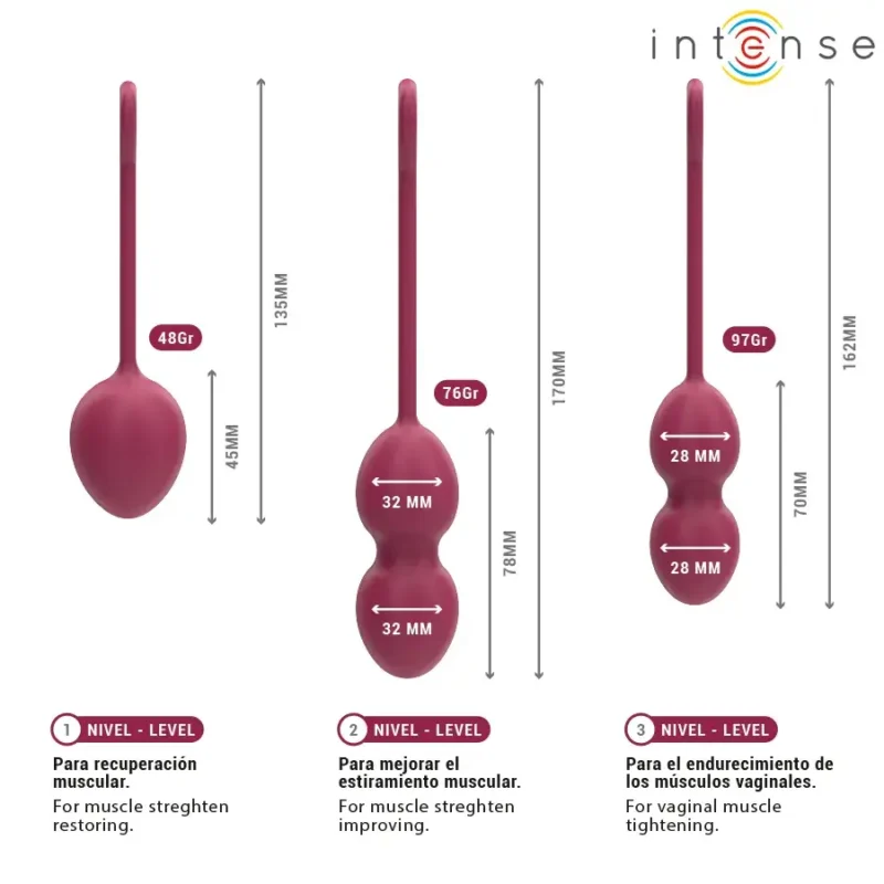 Kit palline di Kegel bordeaux ‘CHARLI’ INTENSE