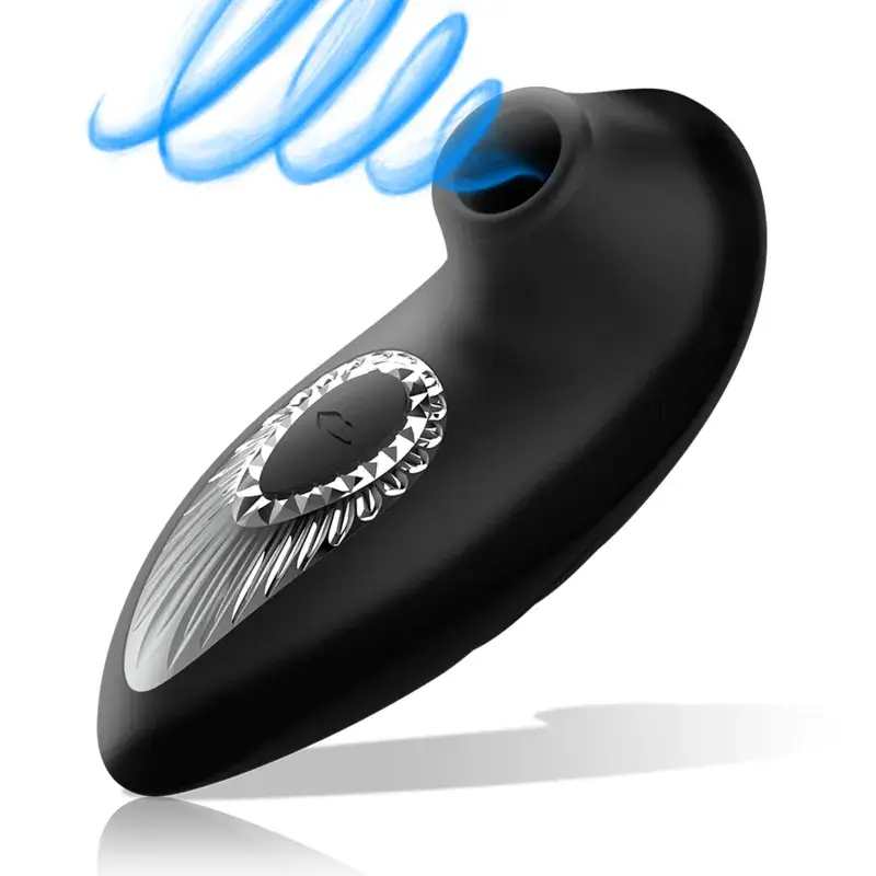 Succhia clitoride ricaricabile in silicone nero ‘DRAKE’ BLACK & SILVER