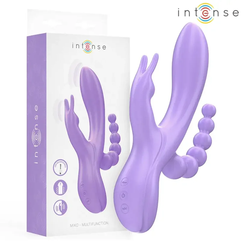 Triplo vibratore rabbit ricaricabile ‘MIKO’ INTENSE