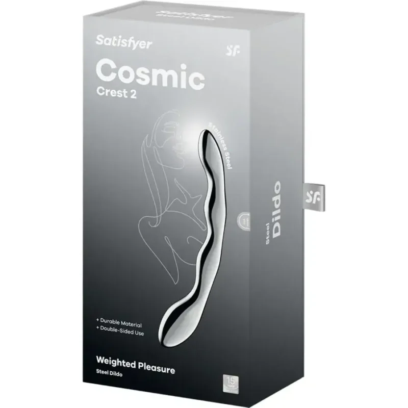 Dildo a doppia estremità in acciaio inox Cosmic Crest 2 SATISFYER