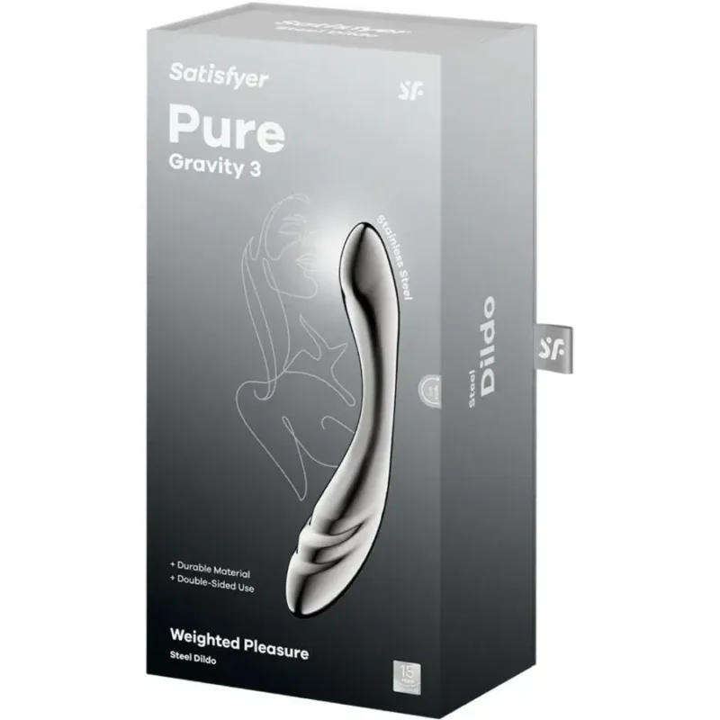 Dildo a doppia estremità in acciaio inox Pure Gravity 3 SATISFYER