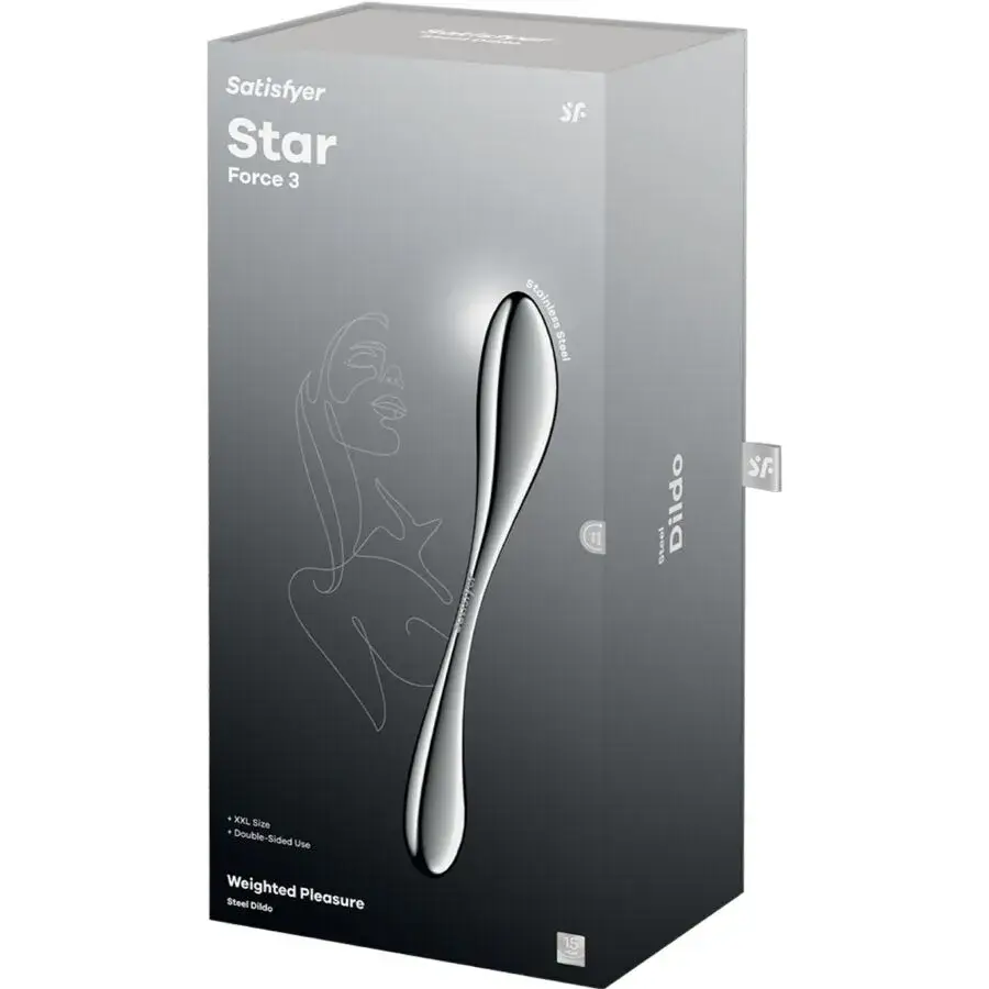 Dildo a doppia estremità in acciaio inox Star Force 3 SATISFYER