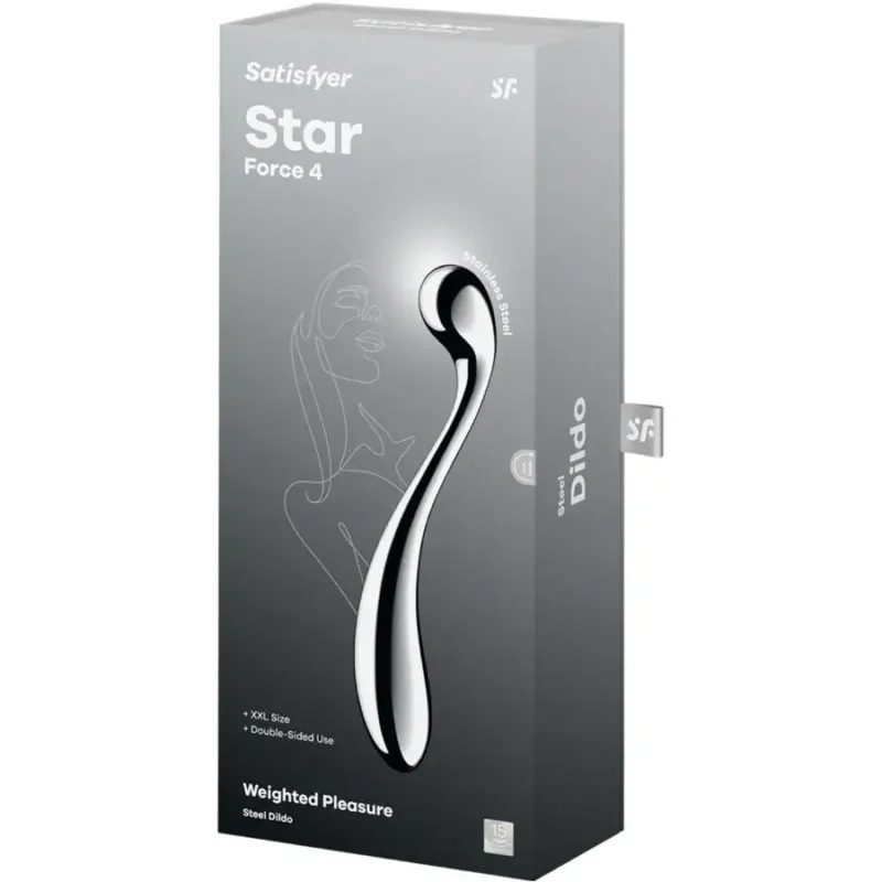 Dildo a doppia estremità in acciaio inox Star Force 4 SATISFYER