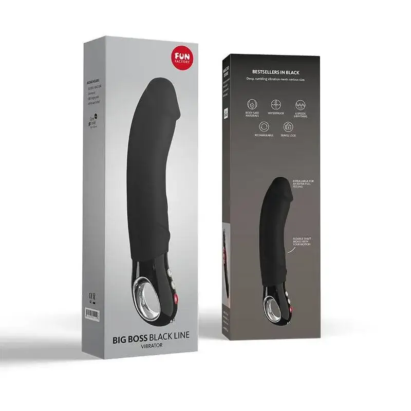 Vibratore in silicone nero ricaricabile da 23 cm ‘Big Boss’ FUN FACTORY