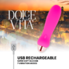 DOLCE VITA - VIBRATORE RICARICABILE CINQUE ROSA 7 VELOCITÀ - immagine 4