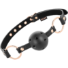 Ball Gag in pelle vegana a sfera traspirante BEGME BLACK EDITION
