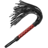 Frusta flogger in pelle vegana con manico rosso BEGME FETISH