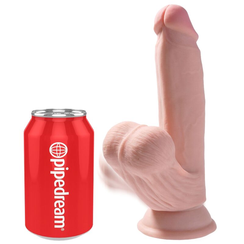 KING COCK – PLUS 3D DILDO SFERE OSCILLANTI 15.2 CM PELLE CHIARA