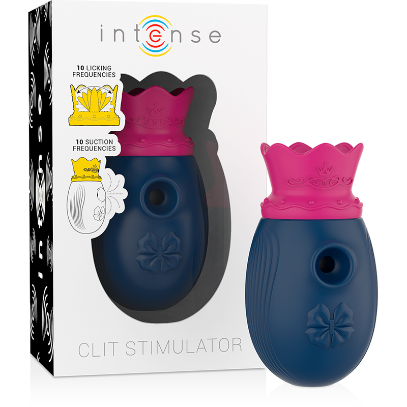 INTENSE – STIMOLATORE DEL CLIT 10 FREQUENZE DI LECCATA E ASPIRAZIONE – BLU