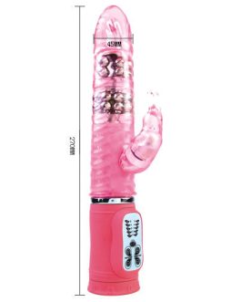 Vibratore rotante rabbit in silicone rosa 27 cm ‘PASSION CULE BUNNY’ BAILE