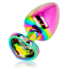 Plug anale in metallo iridescente base cuore OHMAMA tg L