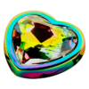 Plug anale in metallo iridescente base cuore OHMAMA tg L - immagine 3