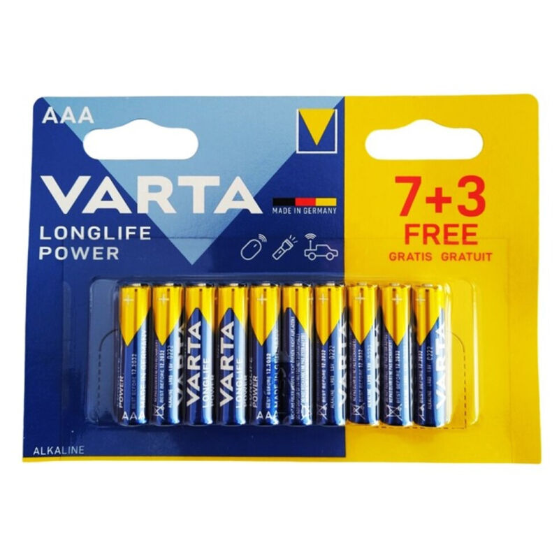 BATTERIA ALCALINE VARTA LONGLIFE POWER AAA LR03 10 UNITÀ