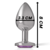 INTENSE - PLUG ANALE IN METALLO ALLUMINIO CON CRISTALLO VIOLA TAGLIA M - immagine 5