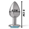 Plug anale in metallo alluminio diamante blue INTENSE tg L - immagine 5
