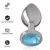 Plug anale in metallo alluminio diamante blue INTENSE tg L - immagine 2