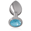 Plug anale in metallo alluminio diamante blue INTENSE tg L - immagine 3